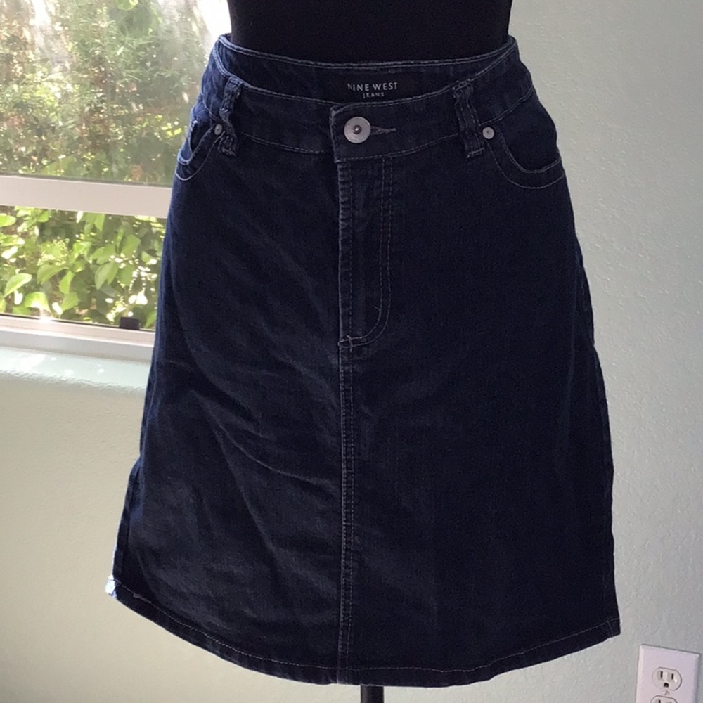 Nine West - Denim Skirt - Dark Blue - Size 16 (16/33)